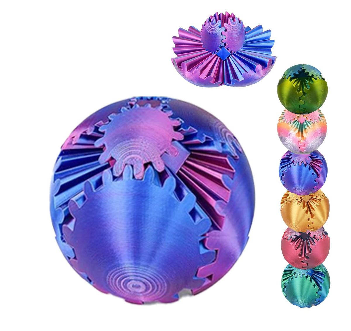 3D Printed Plastic Interlocking Gears Figurine - PLA Material Reassembling Toy, Home Decor Ornaments, Stress Reliever Statue