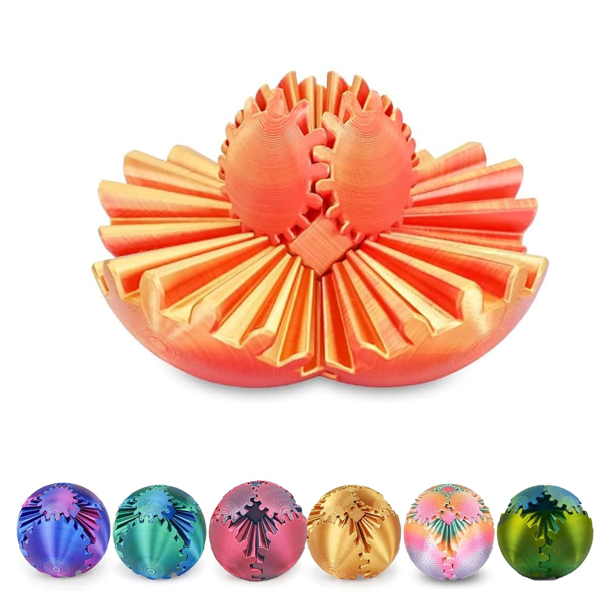 3D Printed Plastic Interlocking Gears Figurine - PLA Material Reassembling Toy, Home Decor Ornaments, Stress Reliever Statue
